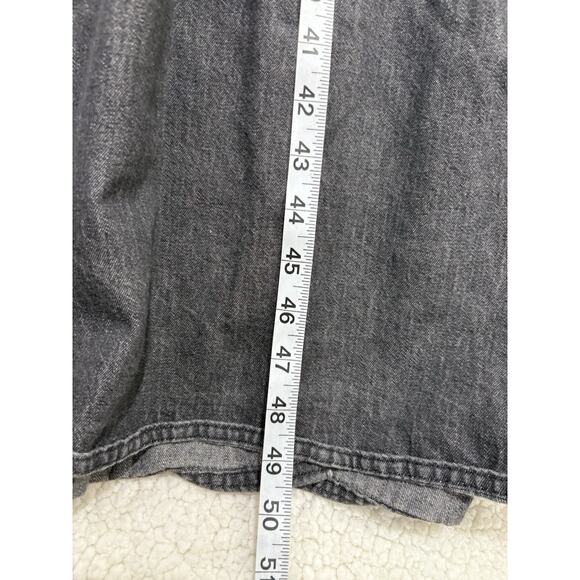 Vtg LL Bean Denim Button Front Jumper Dress Plus Size 20 Petite Grey USA Made - Picture 7 of 7